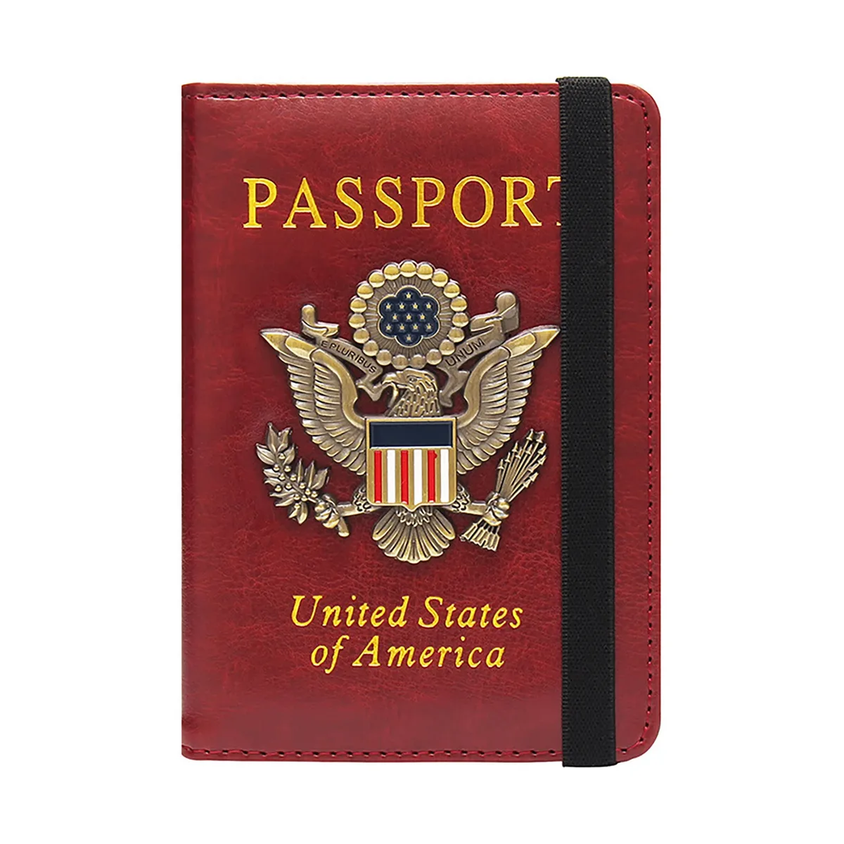 porte-passeport rfid pour voyage, étui de passeport étanche avec badge métallique 3d, portefeuille portable pour cartes bancaires