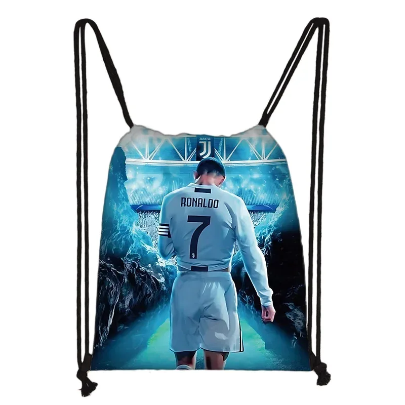 1 sac à cordon imprimé étoile de football, léger et durable, sac de rangement pour le sport, la remise en forme et le yoga