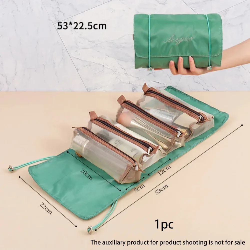 sac de maquillage fendu, trousse de toilette de voyage, trousse de maquillage de voyage, sac de rangement de voyage portable multifonctionnel