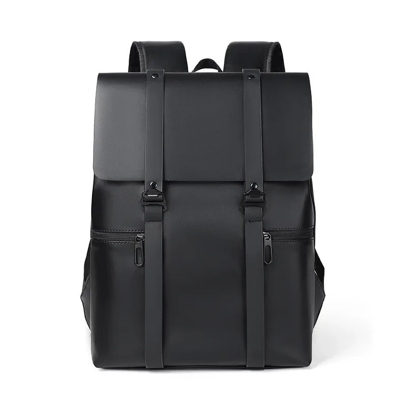 sacs à dos en cuir pour ordinateur portable pour hommes, sacs d'école, pu, voyage, loisirs, grande capacité, sac à dos étanche pour étudiants
