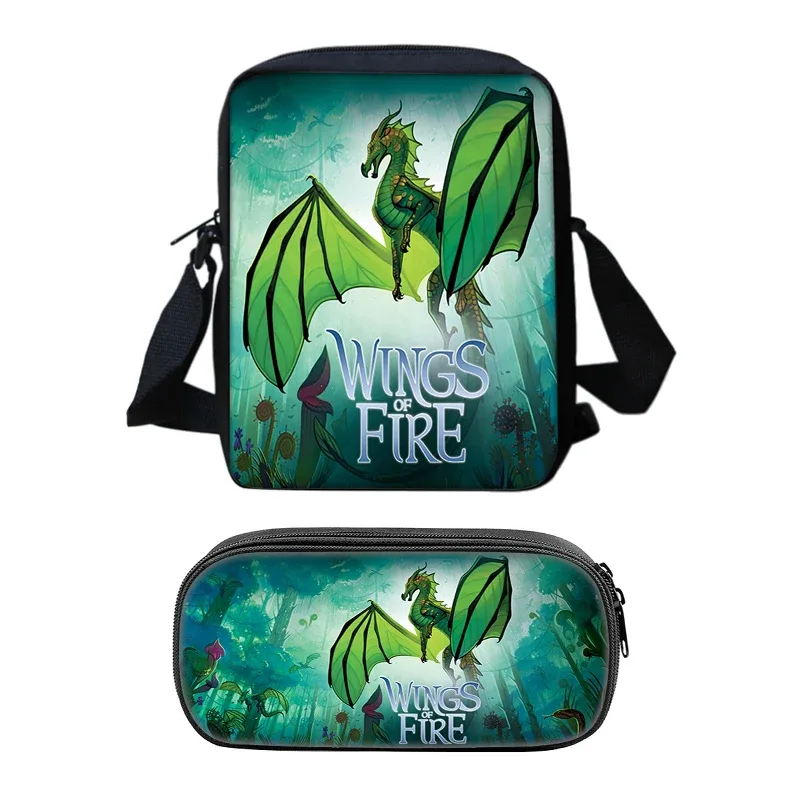 ensemble de sacs de téléphone wings of fire, sac à bandoulière avec sac initié, étui à crayons, boîte à crayons pour étudiants, meilleur cadeau, 2 pièces