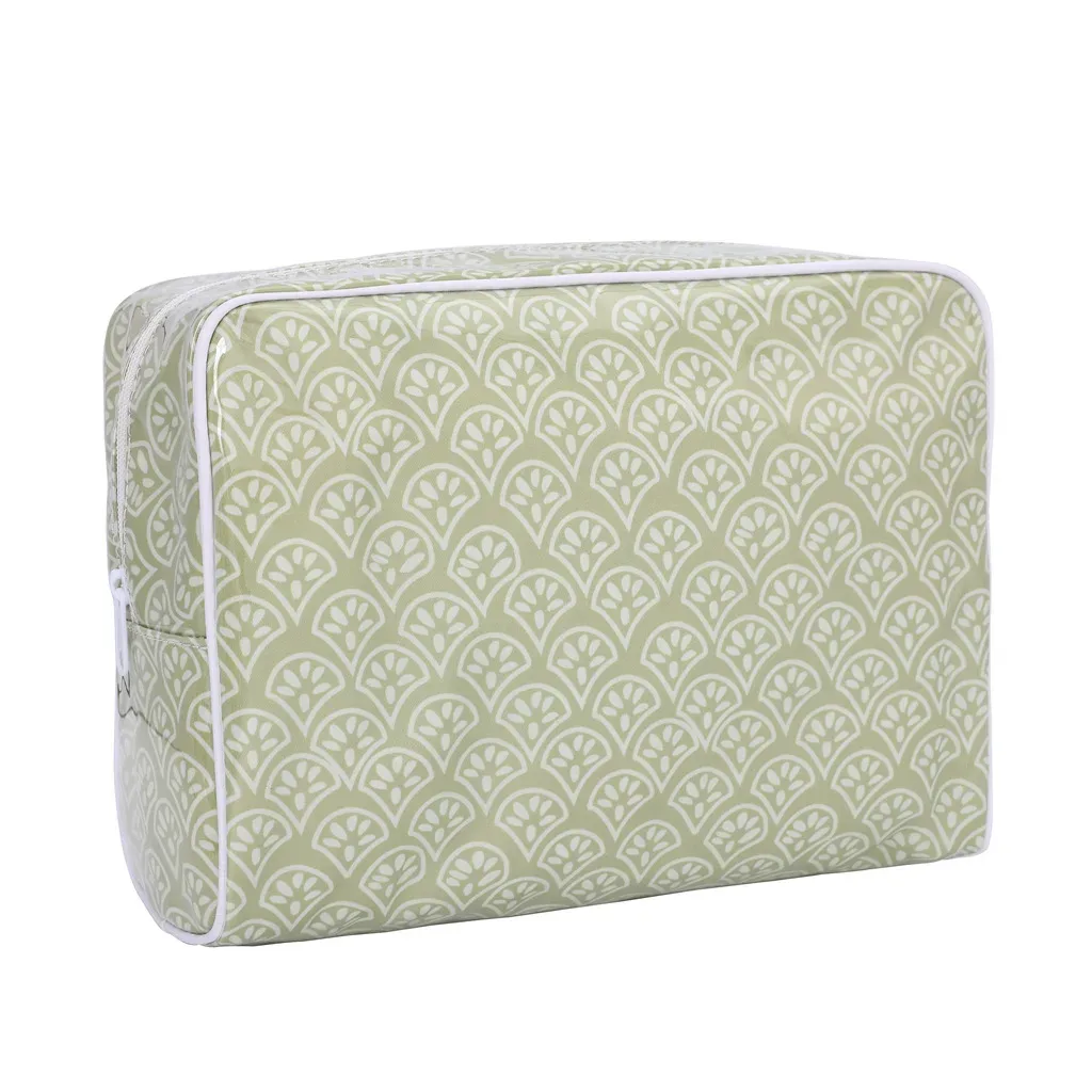 nouvelle trousse de maquillage rayée rose à fermeture éclair pour femme, grande pochette de toilette à motifs pour plage et voyage, sac de rangement transparent