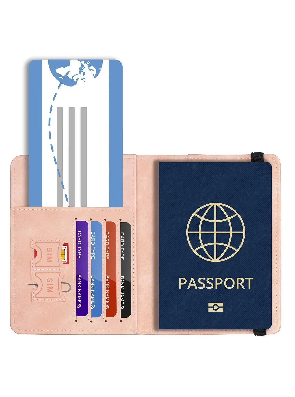 étui à cartes en cuir bloquant rfid, porte-passeport, portefeuille, accessoires de voyage pour femmes et hommes