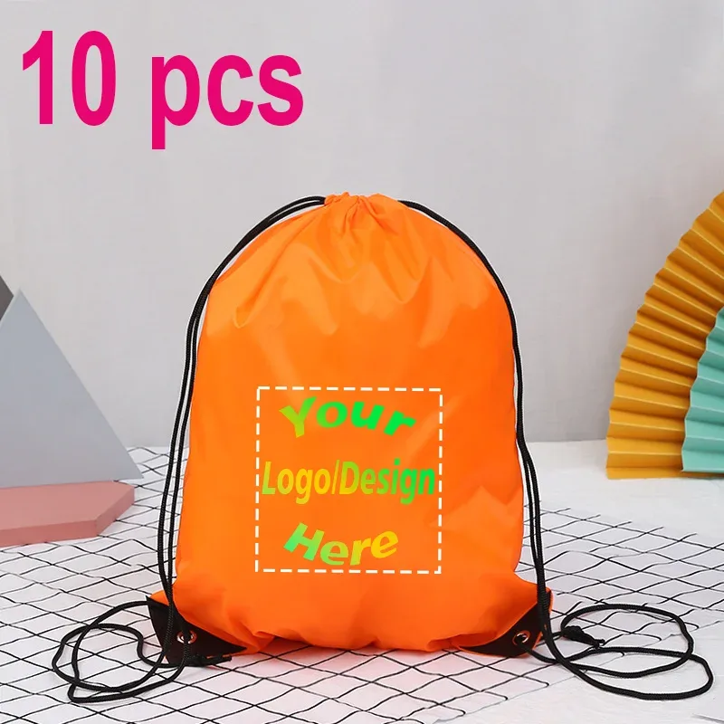 sac à dos personnalisé avec proximité wstring, sac de voyage en plein air, de dehors, d'entraînement, de chaussures de bug astique, impression de logo, cadeau personnalisé, 10 pièces/lot