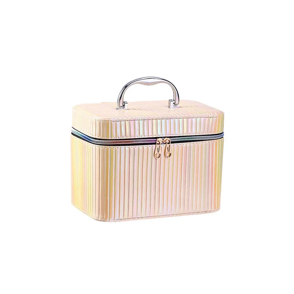 trousse de maquillage professionnelle, boîte de rangement de maquillage portable de grande capacité, mini sac de maquillage en pu portable, couleur vive