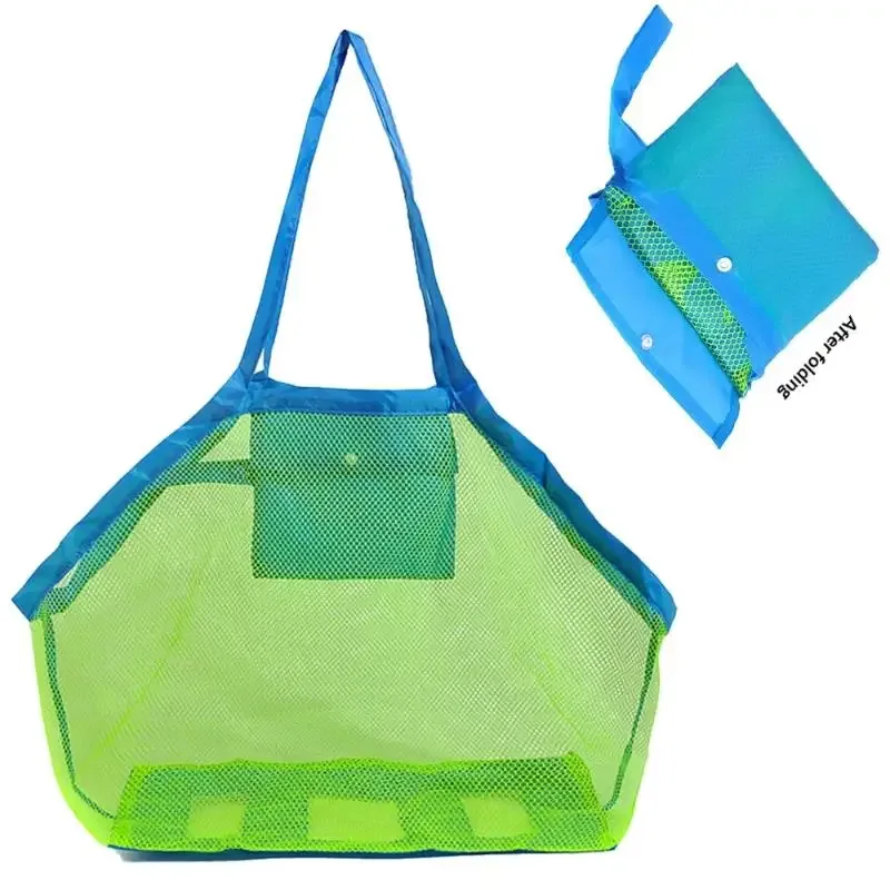 sac de rangement pour jouets de plage pour enfants, sac de rangement pliable et portable en maille pour collecter les outils de fouille du sable, pour les vacances, 1 pièce