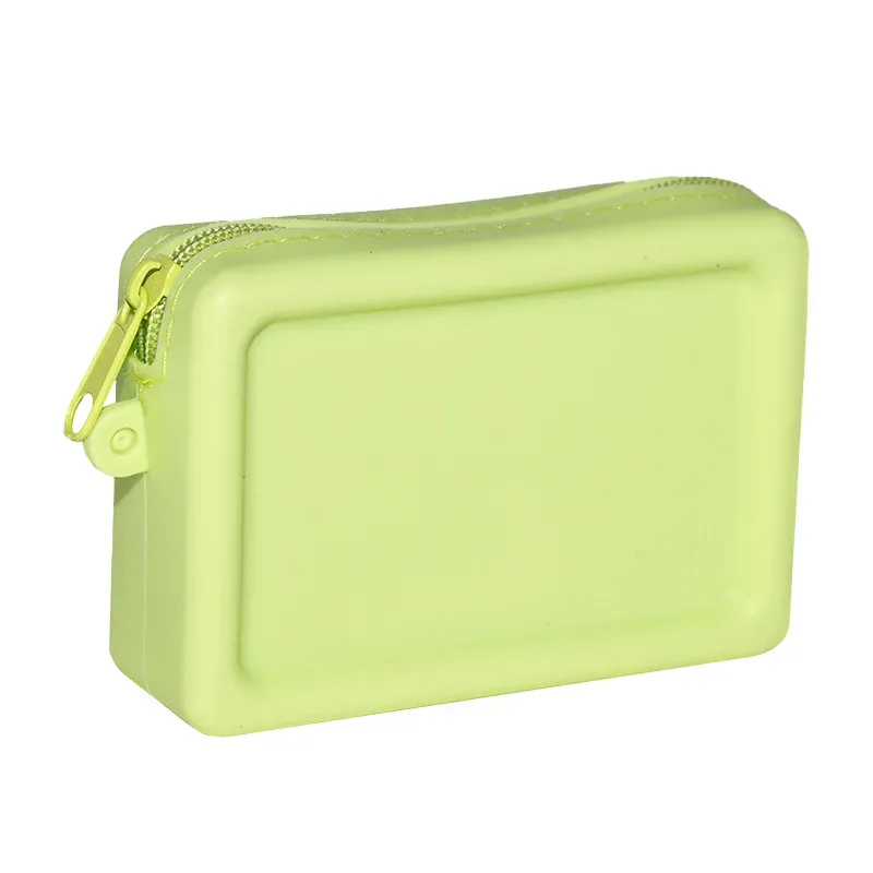 sac à cosmétiques en silicone vintage, étanche, fermeture éclair lisse, porte-écouteurs, porte-documents macaron, portefeuille, porte-monnaie, poudres portables