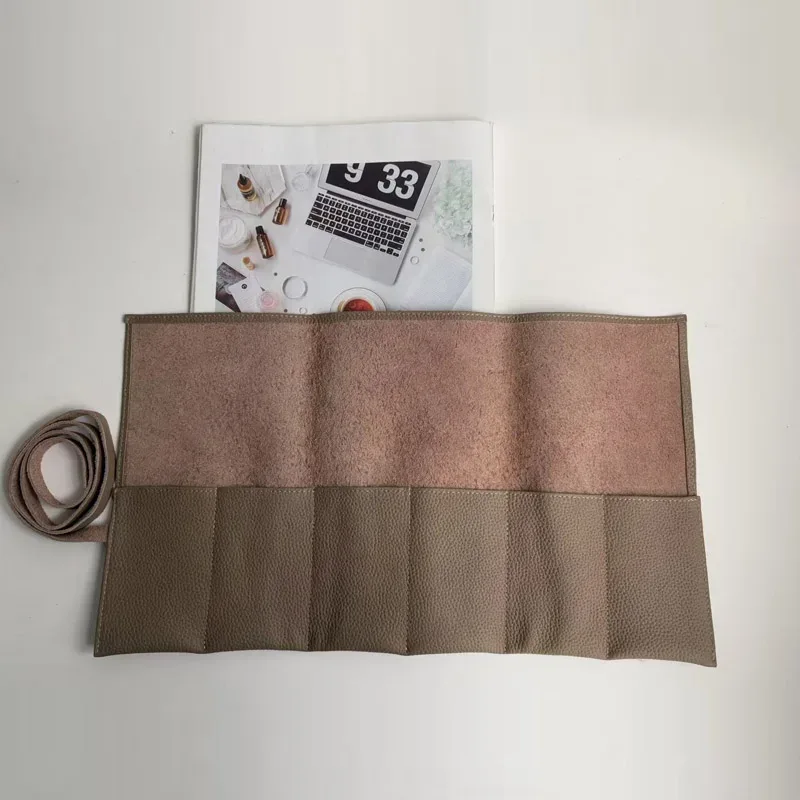 sac de rangement de montre en cuir de vache avec nom personnalisé gratuit, sac de montre enroulable à 6 fentes, pochette de rangement de montre intelligente portable d'affichage de voyage