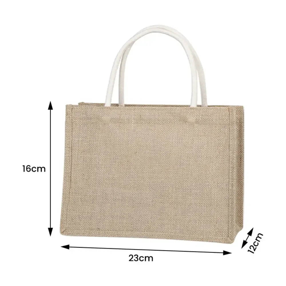 sac fourre-tout en toile de jute imperméable vintage, sacs en bambou, sac à main beige décontracté de grande capacité, sacs de plage portables, sacs d'évaluation de voyage