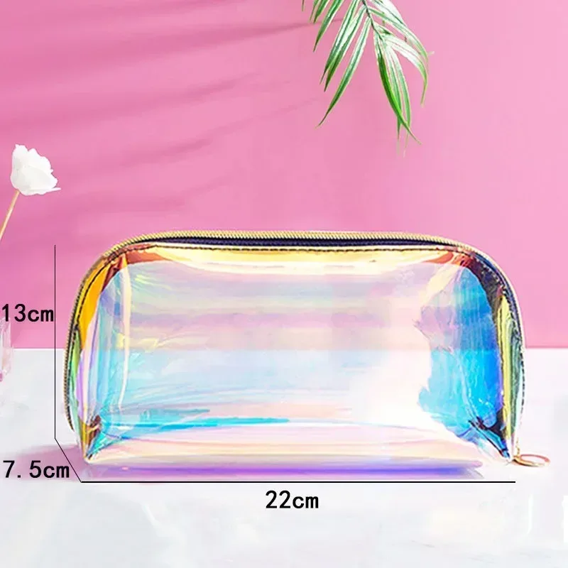 étui à maquillage transparent en pvc tendance pour femmes, organiseur de beauté laser, pochette mini sac en gelée pour dames, sac à cosmétiques