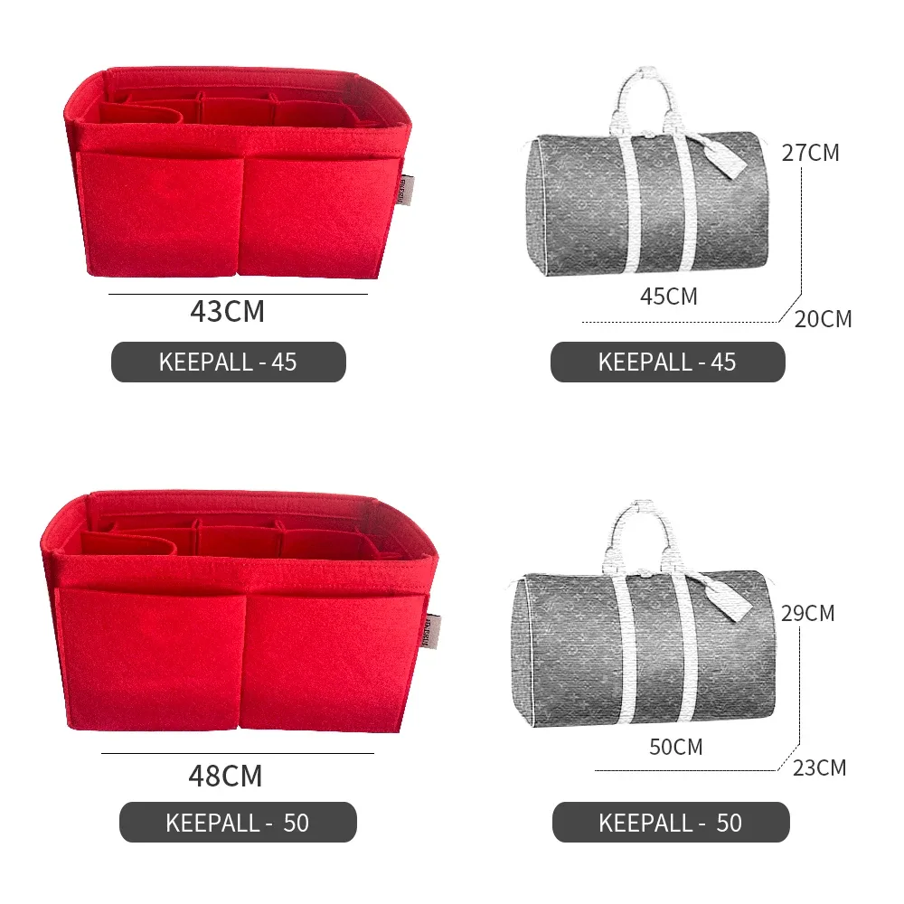 organisateur de sac pour keepall 45 50 55 60, insert en feutre pour maquillage, sac de rangement de luxe pour sac à main, organisateur de sac de voyage