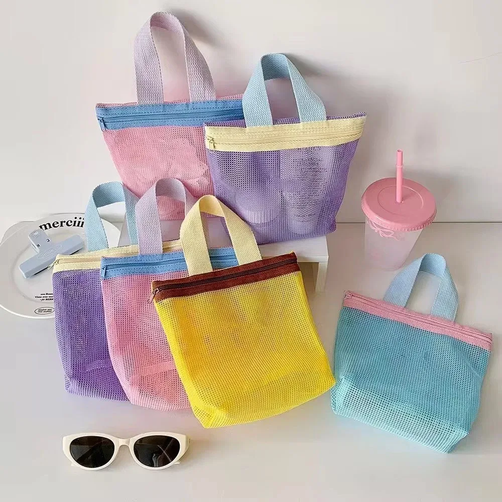 trousse de toilette portable, sac de voyage pour la natation, sac à cosmétiques, sac de voyage d'affaires, sac de plage en maille imperméable, sac de rangement pour le fitness