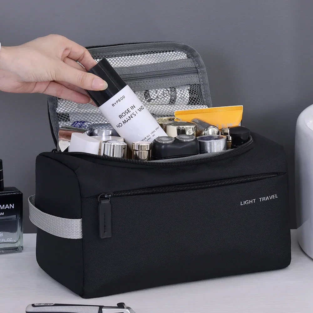 trousse de toilette de voyage 3 en 1 pour hommes, organisateur de toilette léger, kit dopp, sac de rasage résistant à l'eau, sac à cosmétiques, organisateur de maquillage