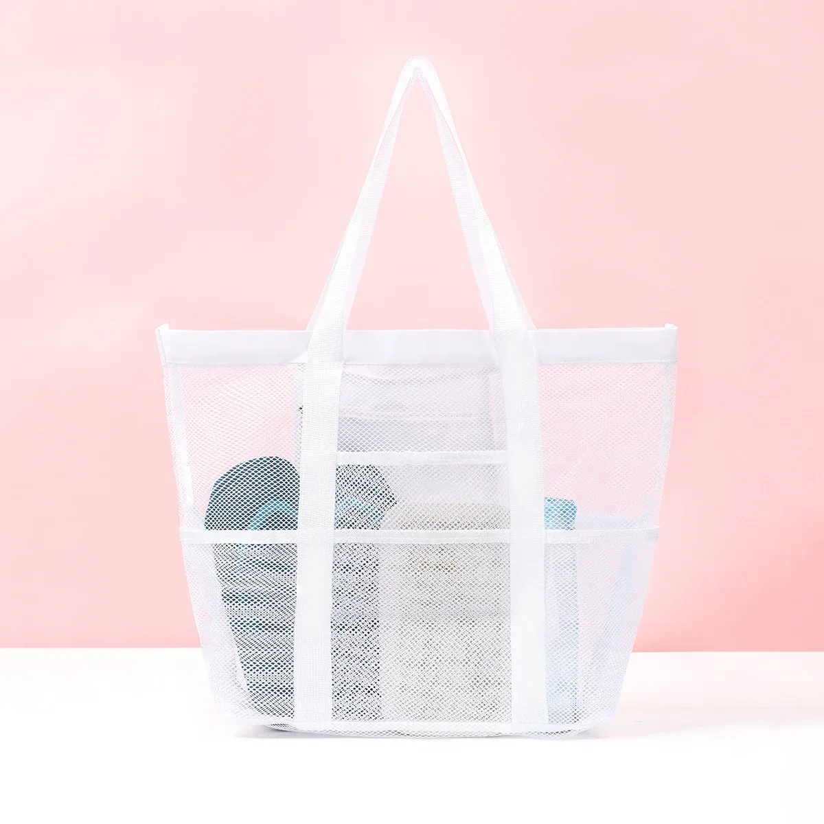 sac fourre-tout en maille respirante multi-poches de grande capacité, à séchage rapide, sac de rangement multi-compartiments pour articles de sport et de natation