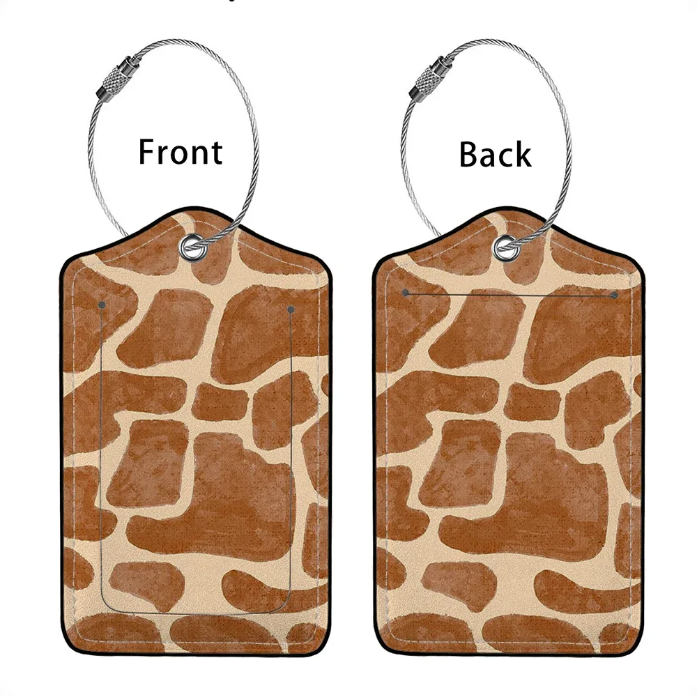 offre spéciale animaux mignons en cuir étiquette de bagage d'affaires étiquette d'adresse de valise étiquette de valise d'embarquement étiquette nom id adresse clip