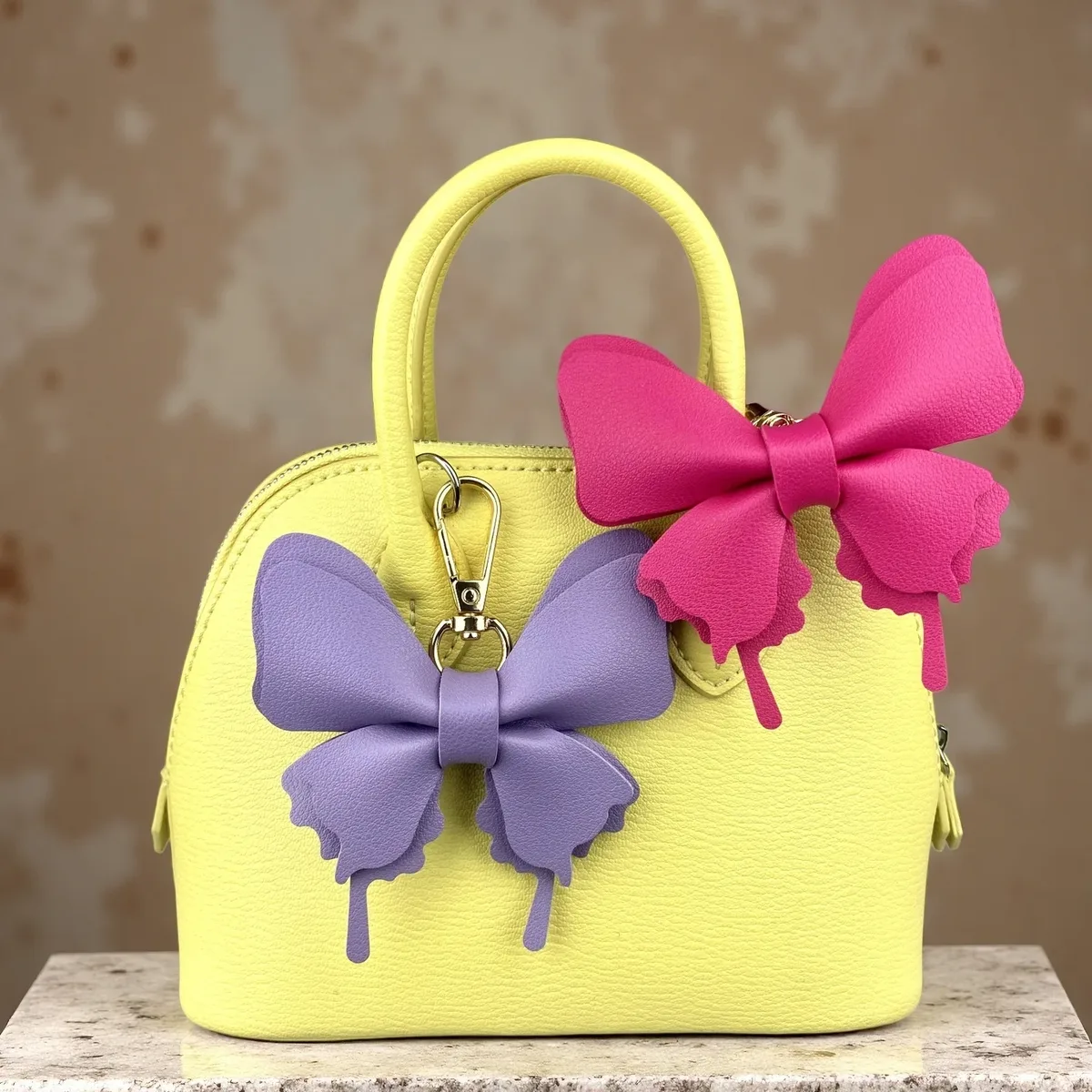 élégant porte-clés papillon en cuir pu double couche – pendentif bohème stylé pour sacs fourre-tout, sacs à bandoulière et sacs à dos pour femmes