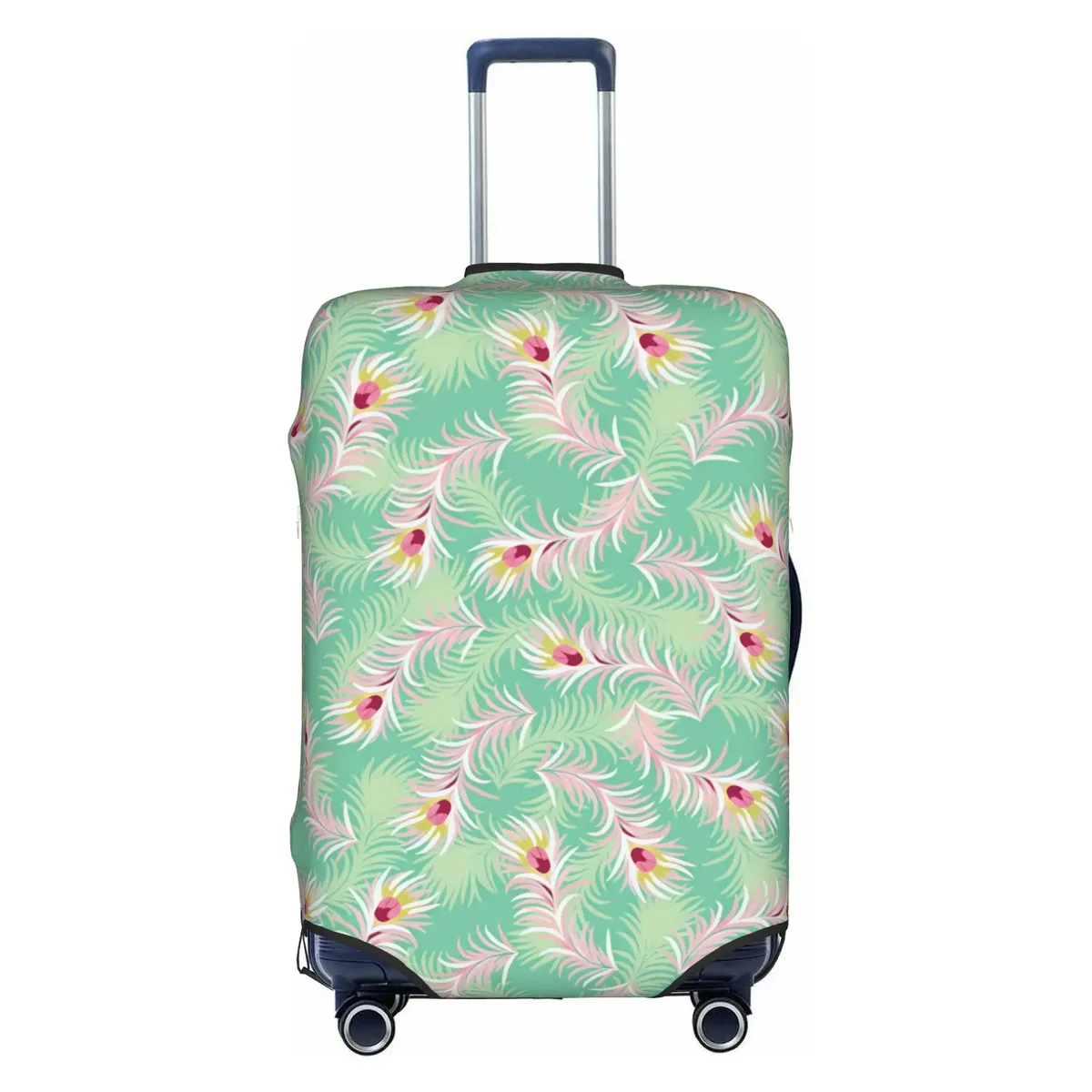 housse de protection pour bagages, motif paon amusant, violet clair sur violet, housse de valise de voyage élastique à motif animal