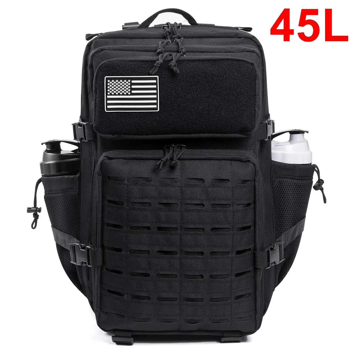 sac à dos tactique 25l/45l pour hommes et femmes, sac de survie en plein air, petit sac à dos d'école hking avec porte-bouteille
