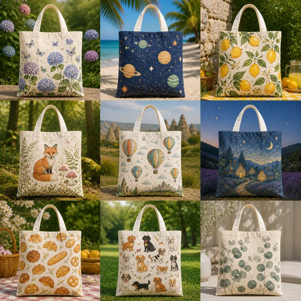 sac fourre-tout en toile de polyester personnalisé avec votre image, imprimé recto-verso, sac de voyage et de shopping tendance pour femme, cadeau d'anniversaire personnalisé