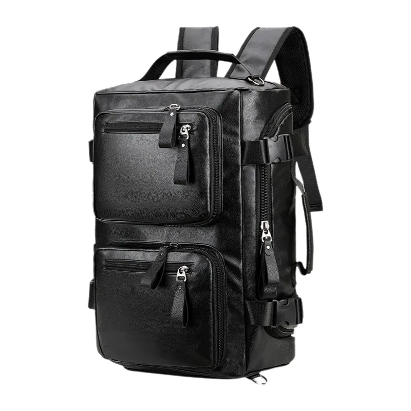 sac à dos de voyage multifonctionnel en cuir pu, sac à bandoulière pour voyage d'affaires, sac à main, compartiment à chaussures indépendant