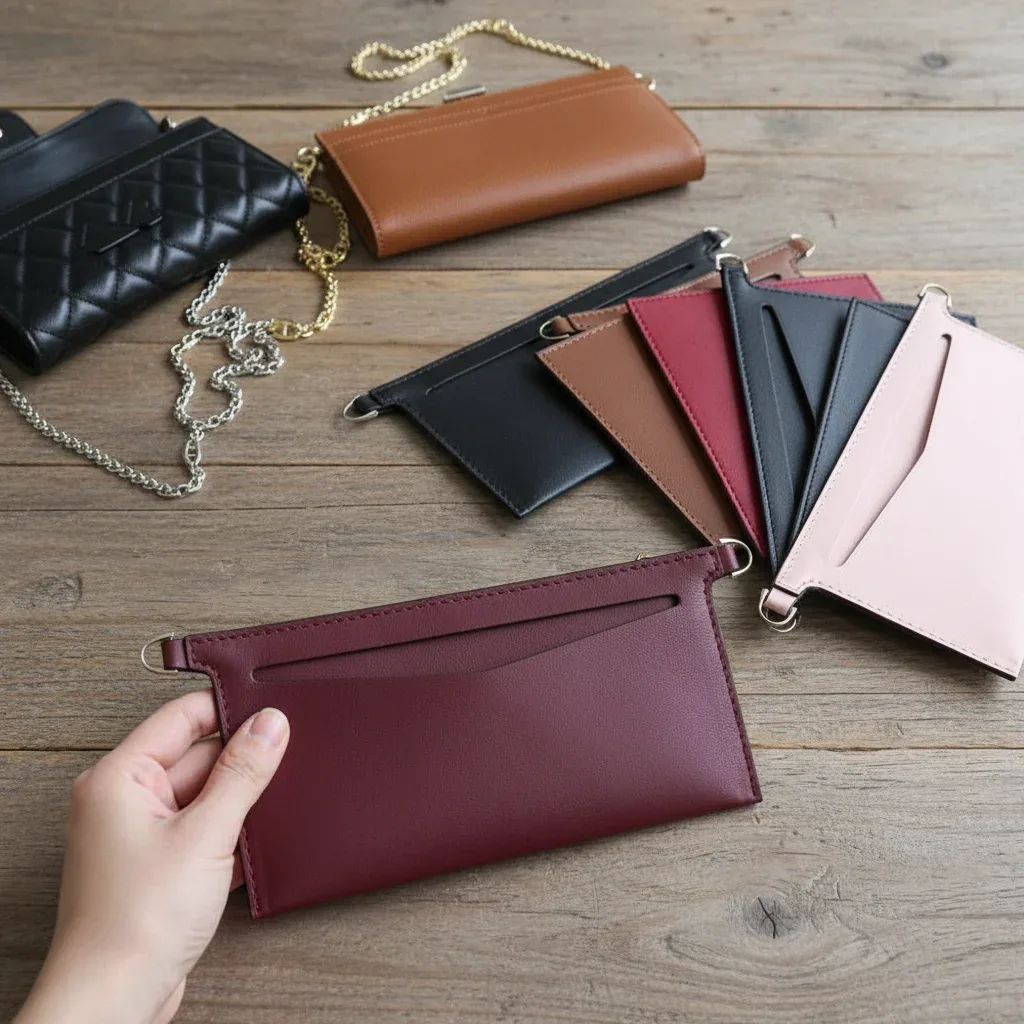 1 pièce insert de sac à main en cuir souple avec anneaux en d, insert de portefeuille en pu pour sac à bandoulière, organisateur d'insert de sac à main pour femme
