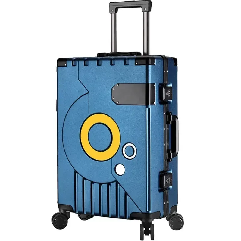 valise à cadre en aluminium, serrure à combinaison super silencieuse, bagages roulants, mode, nouveau boîtier 