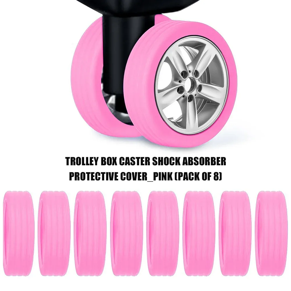 8 protections antidérapantes en silicone pour roulettes de valise, réduisant le bruit