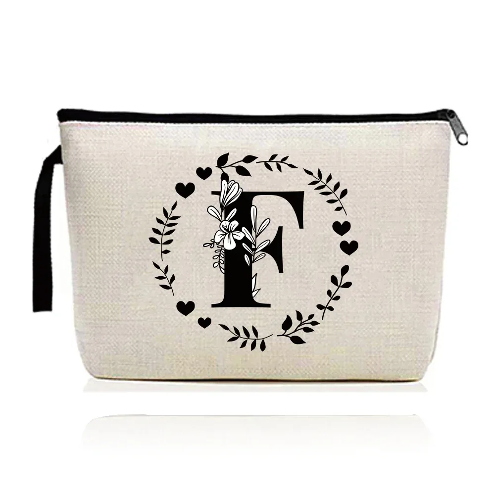 trousse de maquillage pour femmes, trousse à cosmétiques, série d'impression de lettres guirxiété, trousse de voyage, trousse de toilette en poudre, pochette pour dames