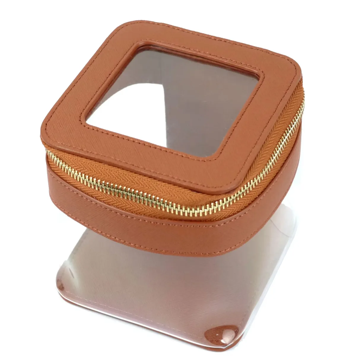sac à cosmétiques transparent en cuir saffiano avec lettres personnalisables, trousse de maquillage étanche, petit étui à cosmétiques, ensemble portable pour voyage