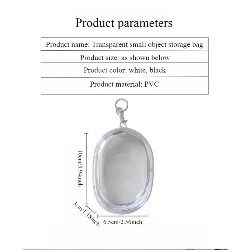 sac de rangement portable mini transparent avec fermeture éclair - organisateur peu encombrant pour écouteurs et chargeurs, polyvalent avec boucle porte-clés pratique