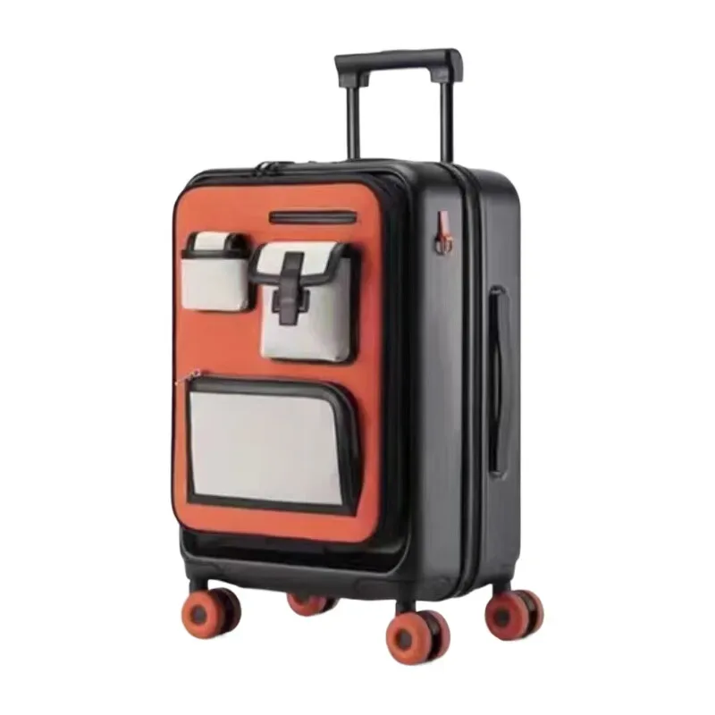 valise à main extensible à ouverture frontale de 20 pouces, avec roulettes et serrure tsa, bagage d'affaires au design de luxe