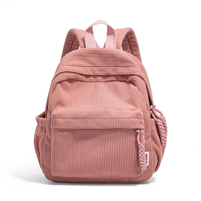 sac à dos japonais décontracté simple multifonctionnel voyage shopping grande capacité velours côtelé petit sac à dos femme