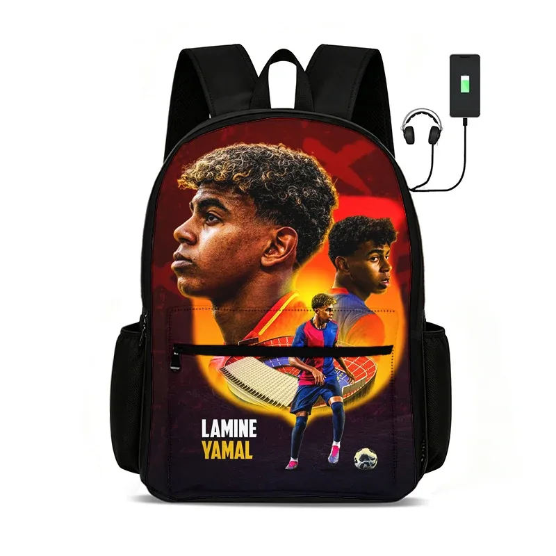 sac à dos football star l-lamin yamal, sacs d'école, de voyage, de grande capacité, sacs de sport, sacs à dos pour étudiants