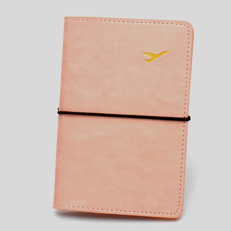 housse de passeport en cuir pu ultra fine avec bande élastique, étui de passeport pour femmes et hommes, porte-billets, porte-cartes d'identité, porte-passeport en cuir
