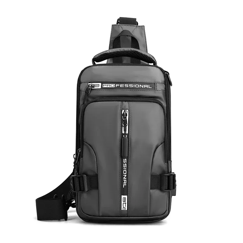 sac à dos à bandoulière pour homme, sac de poitrine initié, port de charge usb, sacs de messager polyvalents, nylon étanche, voyage