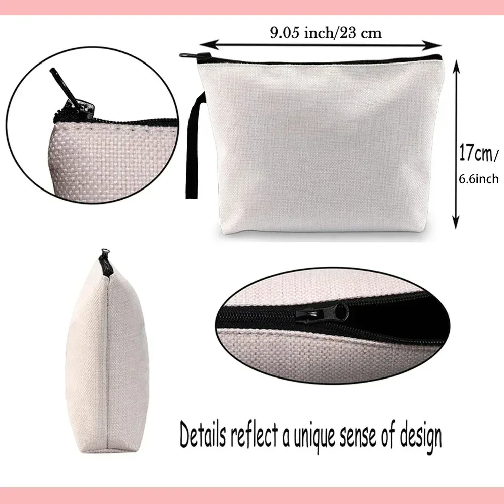 trousse de maquillage pour femmes, trousse à cosmétiques, série d'impression de lettres guirxiété, trousse de voyage, trousse de toilette en poudre, pochette pour dames