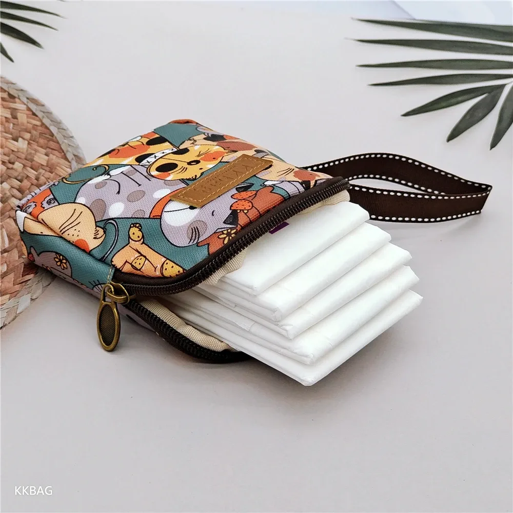 sac de rangement de tampon mignon pour femmes et filles, pochette pour serviettes hygiéniques, sac à cosmétiques, porte-monnaie portable, mini organisateur de voyage