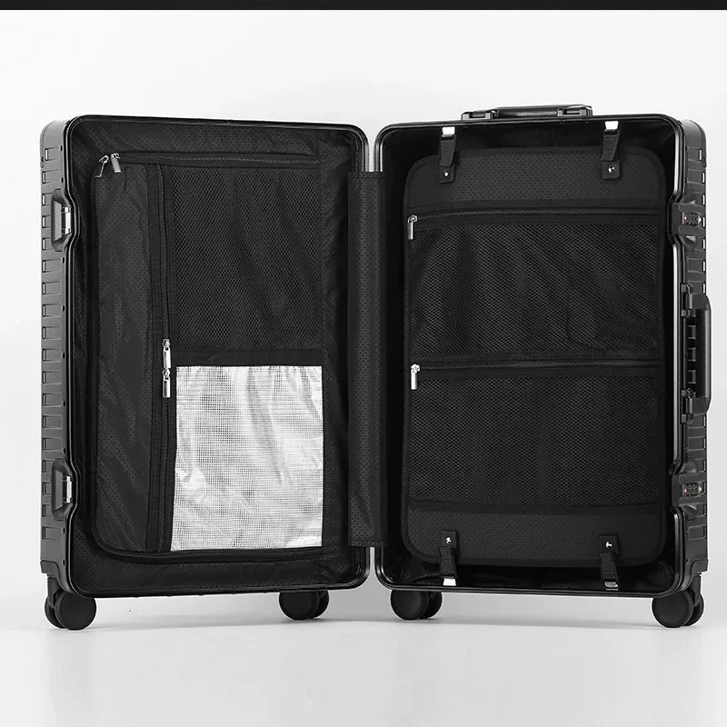 nouvelle valise à roulettes haut de gamme en aluminium-magnésium 100 %, idéale pour les voyages, parfaite pour les valises de marque spinner