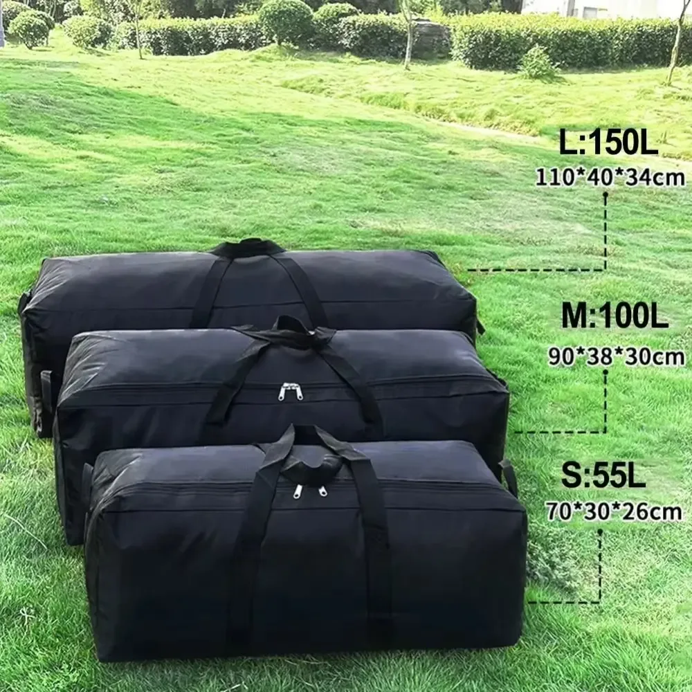 Sac de voyage de très grande capacité 55L/100L/150L, sac à main de randonnée pliable et étanche en tissu Oxford, double fermeture éclair multifonctionnelle