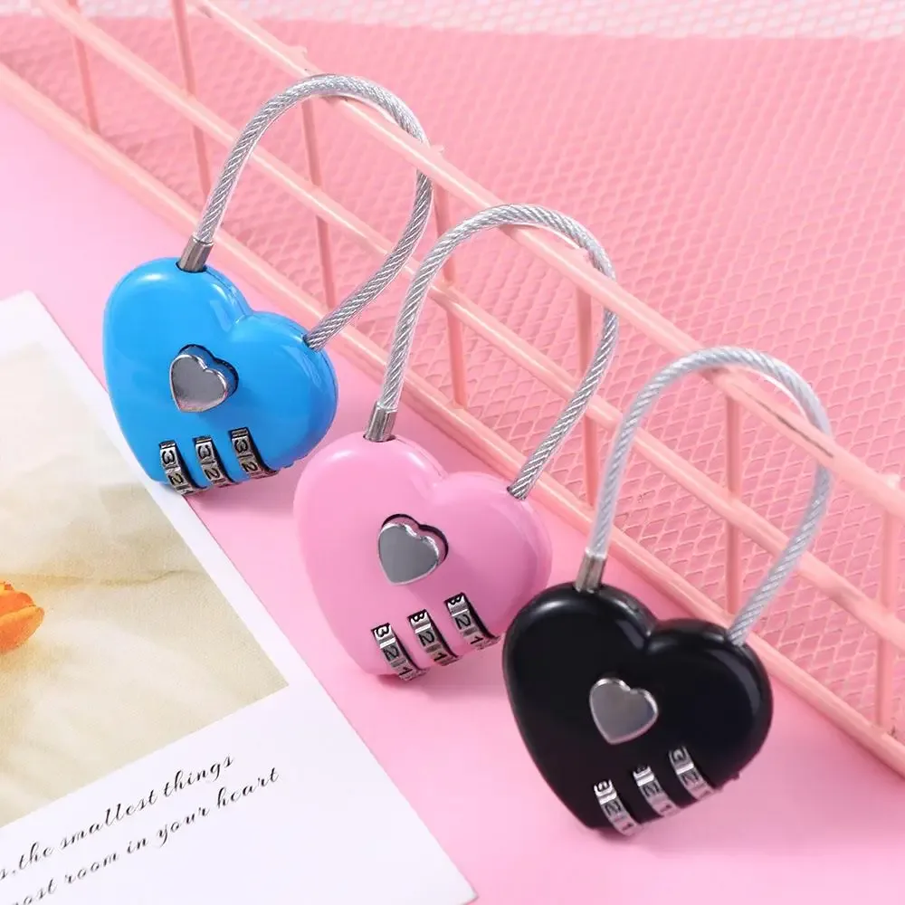 cadenas de voyage en forme de cœur pour bagages, serrure à combinaison, cadenas en forme de cœur, cadenas à co