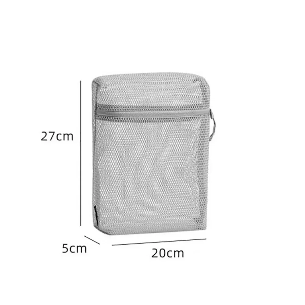 poudres de stockage en nylon décontractées, sac cosmétique en maille à main, polyvalent avec fermeture éclair, voyage
