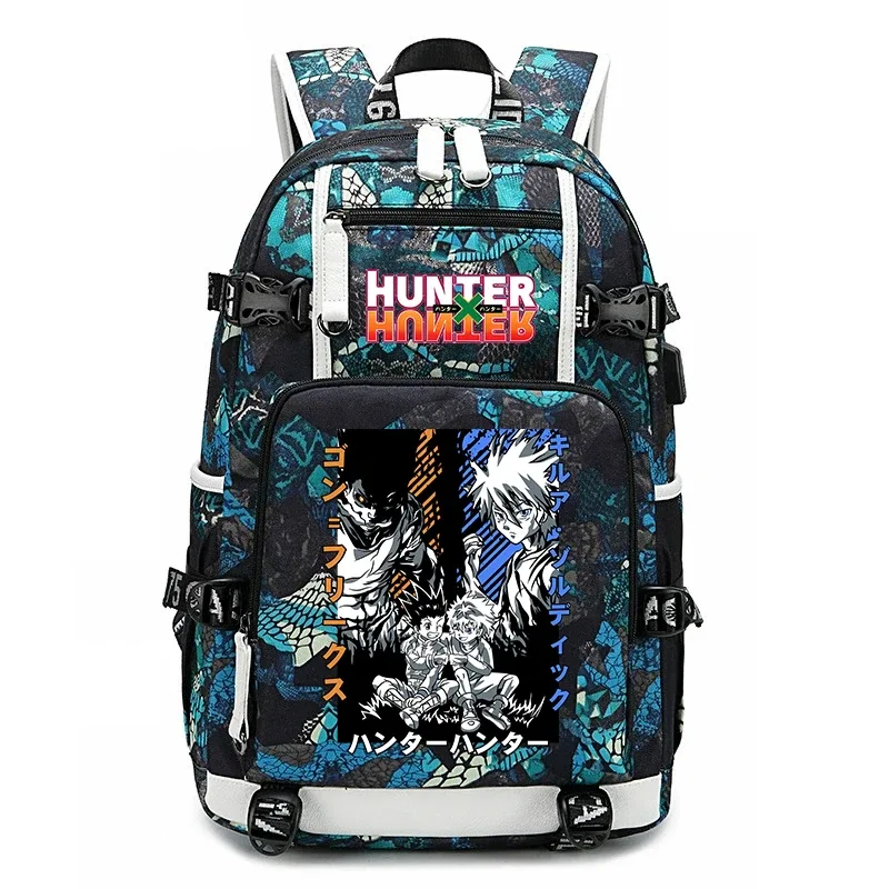sac à dos imprimé hunter x hunter, grande capacité, pour étudiants, enfants, adolescents, voyage scolaire, sac à dos de voyage