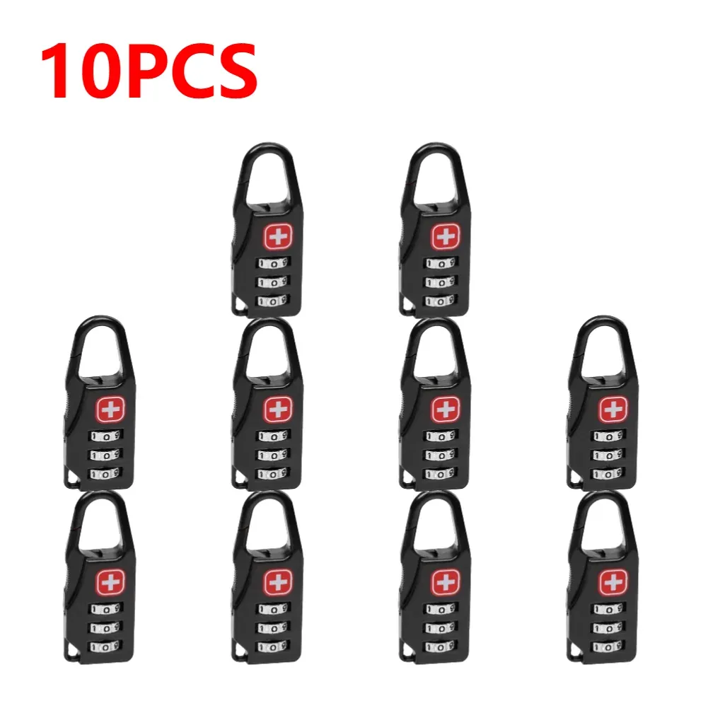 cadenas de verrouillage en alliage portable, 1 à 20 pièces, pour bagages de voyage en plein air, sac à dos à fermeture éclair, sac à main, combinaison antivol sûre, serrure à numéro de code