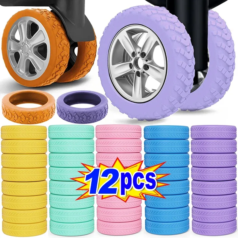 Protecteur de roues en Silicone pour bagages, réduit le bruit, couverture de roues de valise de voyage, Texture épaisse, accessoires de bagages