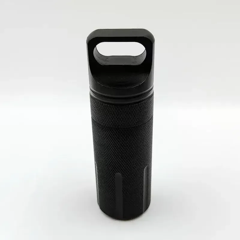 boîte de rangement étanche pour sac à dos, fixation d'extérieur, bouteille de médicaments portable, accessoire de porte-clés cylindrique scellé en alliage d'aluminium