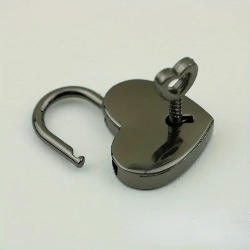 mini cadenas en métal vintage en forme de cœur, 2 pièces, valise, boîte à bagages, serrure à clé avec clé