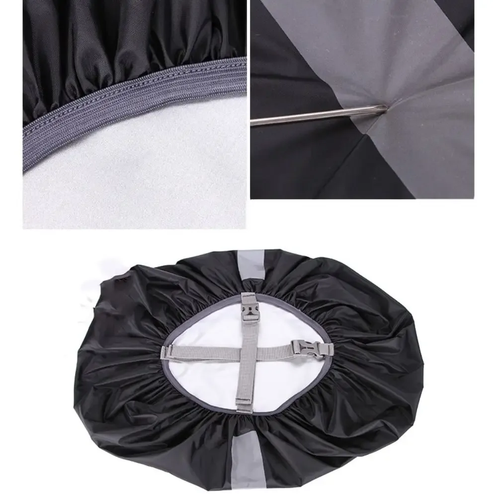 housse de pluie réfléchissante à double boucle en tissu oxford, housse de sac extérieur élastique, housse de pluie réglable pour sac à dos, randonnée, escalade