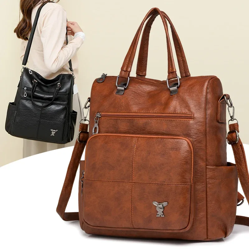 Sac à bandoulière en cuir souple pour femmes, sac à bandoulière multifonctionnel à la mode, sac à main polyvalent pour les déplacements, nouvelle collection 2025
