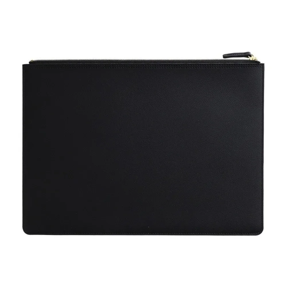 porte-documents a4 en cuir pu tendance, sac à fermeture éclair étanche, mallette d'affaires grande capacité, sac à documents de haute qualité pour conférence