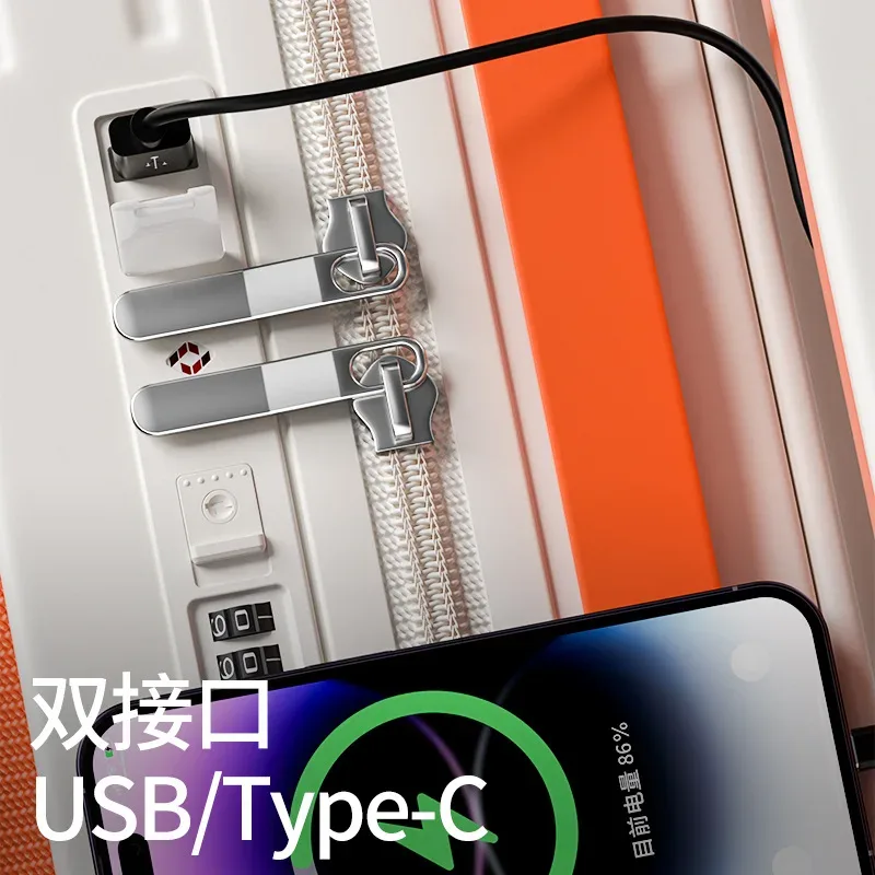valise de voyage à roulettes avec poignée large, ouverture frontale, compartiment pour ordinateur portable, chargement usb, 20, 22, 24, 26 pouces